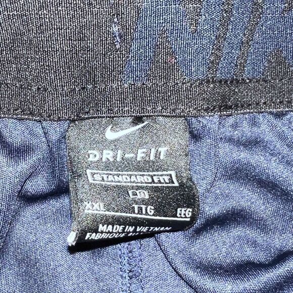 Mens Nike Dri Fit Navy Black Swoosh Athletic Shorts Size 2XL XXL - Picture 4 of 5